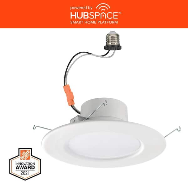 5 in./6 in.Smart Integrated LED Recessed Light Trim Wireless Adjustable CCT New Construction Remodel Powered by Hubspace