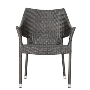 Mirage Stacking Mix Mocha Faux Rattan Outdoor Patio Dining Chairs (4-Pack)