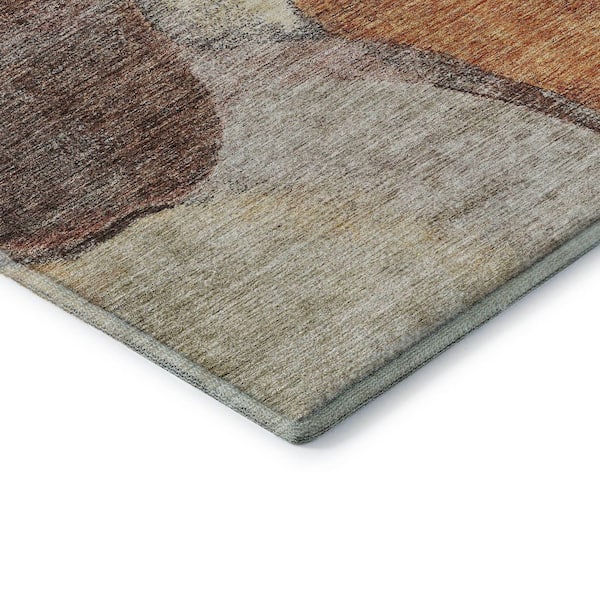 Mayfield Premium Machine Washable Abstract AMF1177 Coffee 5 ft. x 7 ft. 6 in. Area Rug