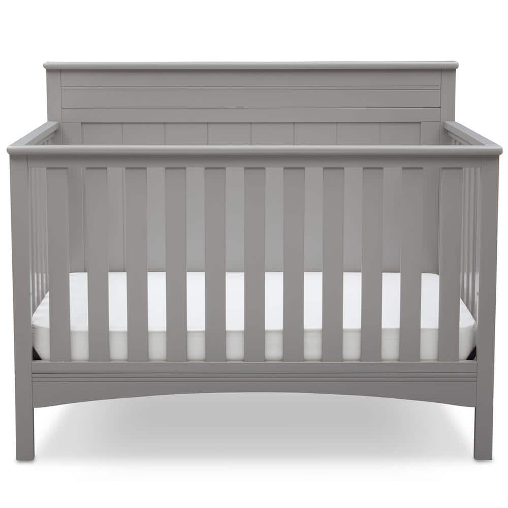 Grey 4-in-1 Convertible Crib with Adjustable Height
