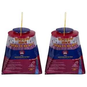 2 Gitmo Series X Large Bag Outdoor Disposable Fly Trap, Pre-Baited with Flies Inn Attractant, Effective Fly Catcher