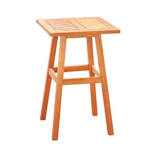 18 in. L x 18 in. W x 29 in. H Eucalyptus Wooden Outdoor Side Table, 150 lbs Weight Capacity