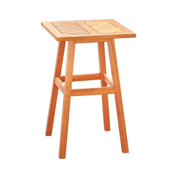 Tatayosi 18 in. L x 18 in. W x 29 in. H Eucalyptus Wooden Outdoor Side Table, 150 lbs Weight Capacity