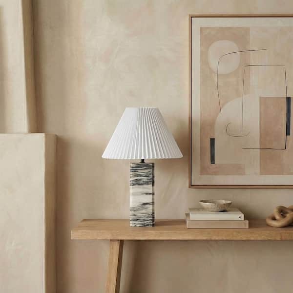 Mackenzie 25 in. Cream/White Table Lamp for Living Room