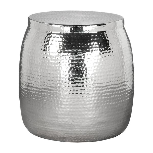 ZUO Solo 18.1 in.W Chrome 18.1 in. H Round Aluminum End Table