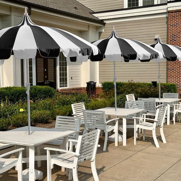 GARSING 8 ft. Pagoda Outdoor Market Umbrella in Black