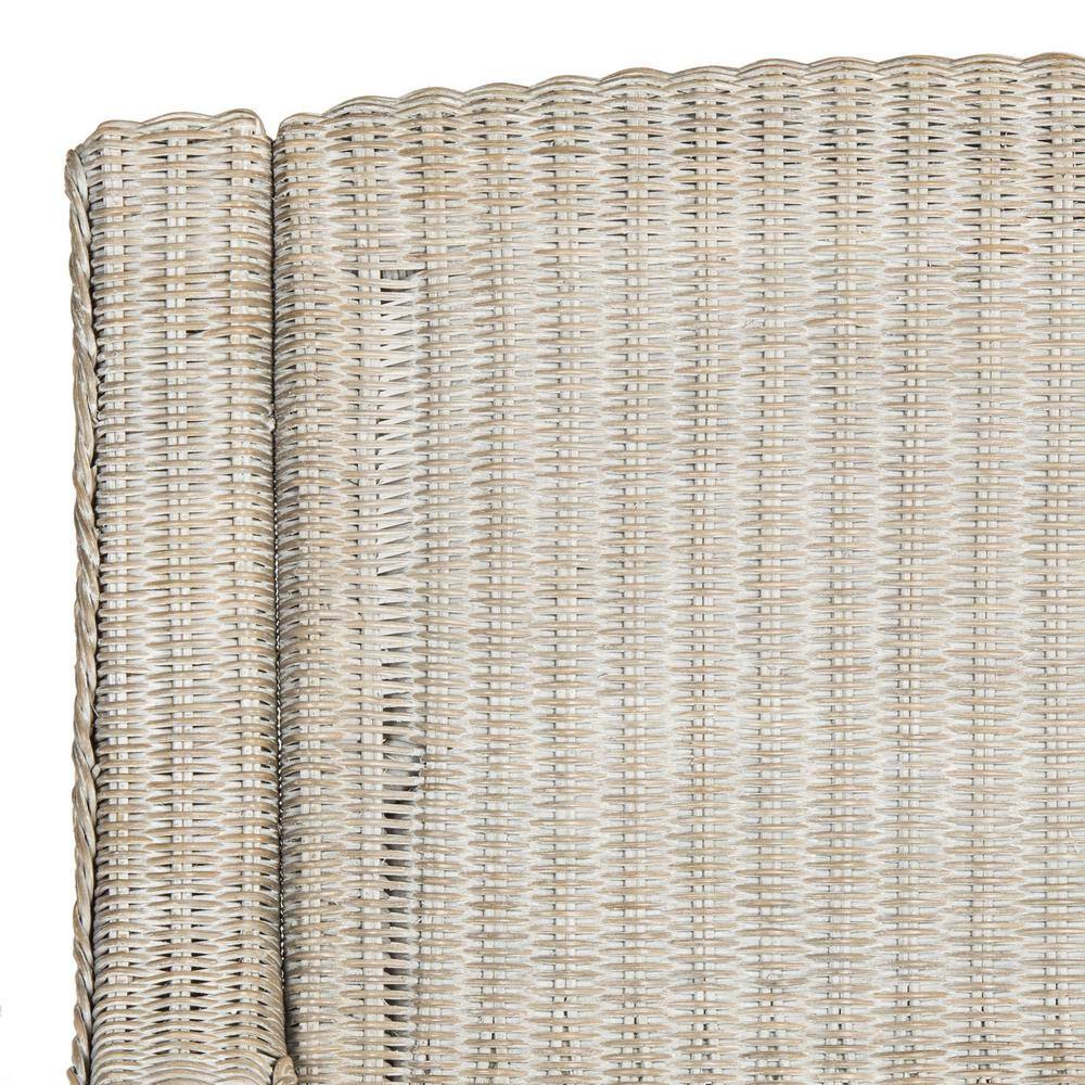 Coastal Chic Antique Grey Rattan Rocking Chair