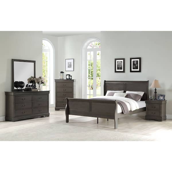 ACME Furniture Louis Philippe III Antique Gray Eastern King Bed, Westside  Furniture