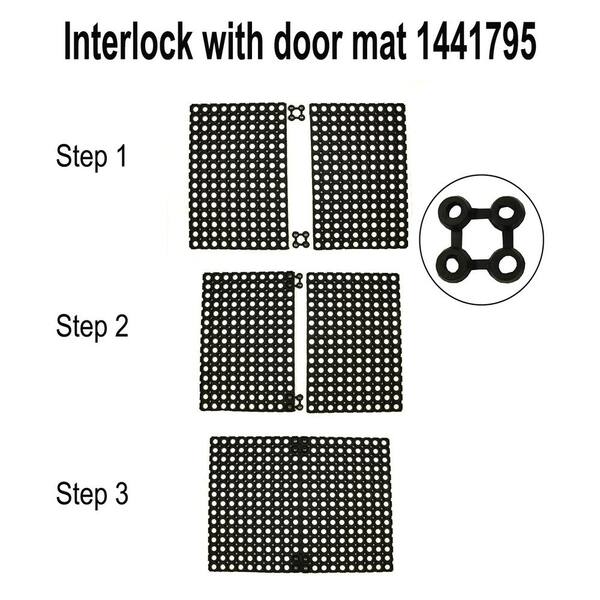 Mohawk Home Interlocking Black Rectangular Indoor or Outdoor Door Mat in  the Mats department at