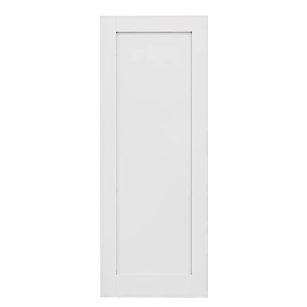 ARK DESIGN 28 in x 80 in. White 1-Panel Blank Solid Core Composite MDF Wood Primed Interior Door Slab for Pocket Door