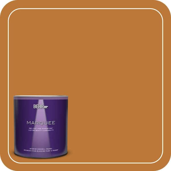 BEHR MARQUEE 1 qt. #290D-7 Crispy Gingersnap Eggshell Enamel Interior Paint & Primer