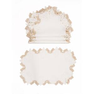 0.1 in. H x 19 in. W x 13 in. D Anais Elegant Lace Embroidered Cutwork Placemats (Set of 4)
