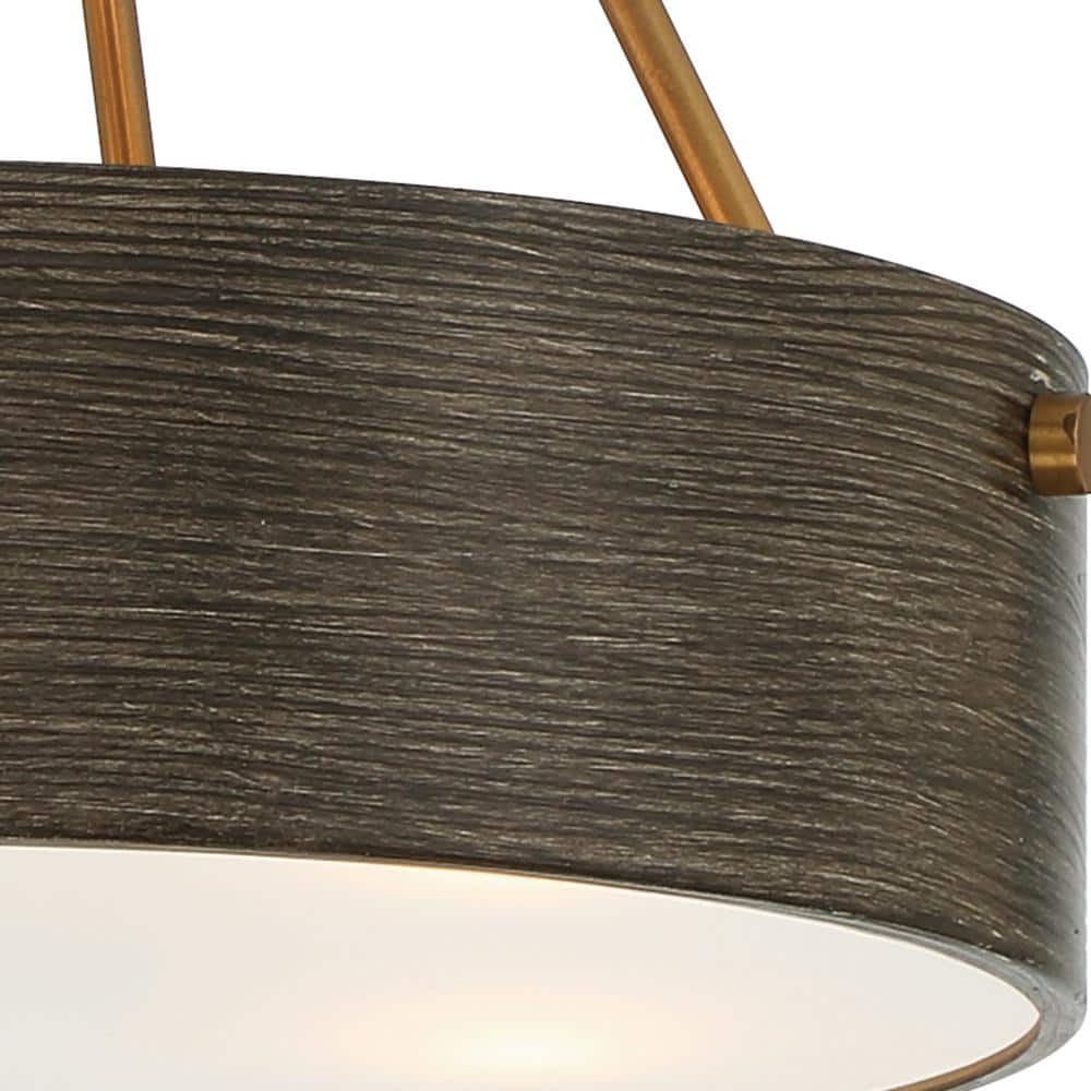 Erba Old Satin Brass 16" Mini Pendant with Incandescent and LED Compatibility