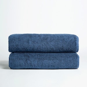 Nebia Navy Solid Cotton Single Bath Towel