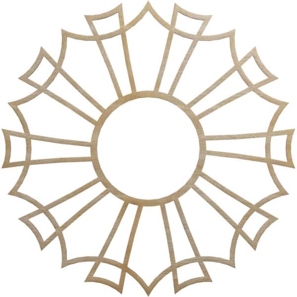 Ekena Millwork 30 in. x 30 in. x 1/4 in. Augustus Wood Fretwork Pierced Ceiling Medallion, Hickory