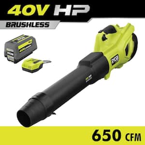 40V HP Brushless Whisper Series 160 MPH 650 CFM Cordless Battery Leaf Blower with 6.0 Ah Battery and Charger