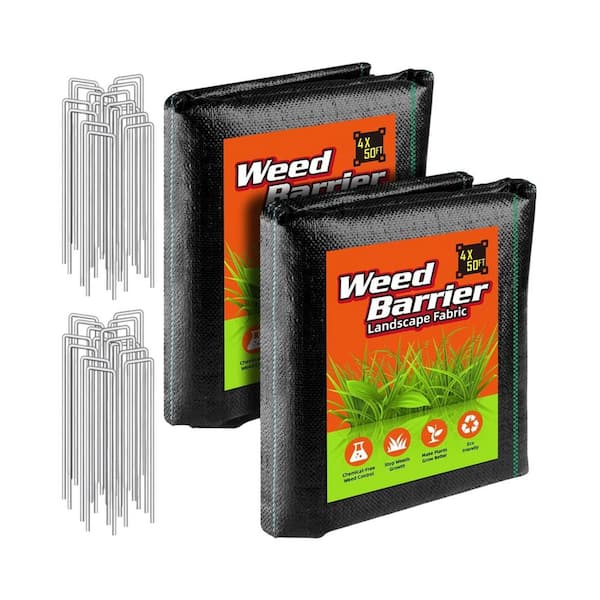 4 ft. W x 100 ft. L Heavy Duty Woven Polypropylene Outdoor Weed Barrier Erosion Control Landscape Fabric 1 Roll