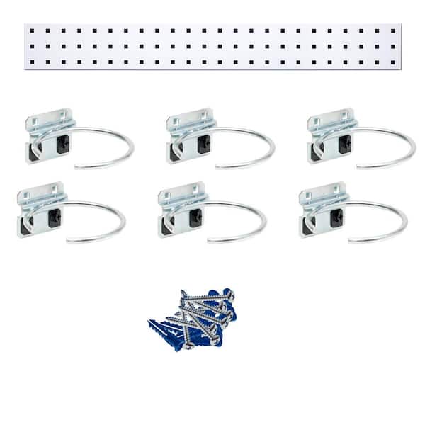 Triton Products White Pneumatic Tool Pegboard Kit with (1) 36 in. x 4.5 in. Steel Square Hole Pegboard and 6-Piece LocHook Assortment