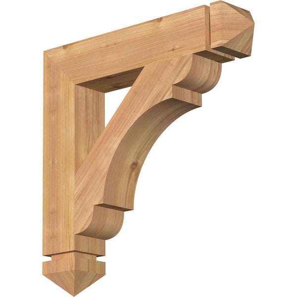 Ekena Millwork 3.5 in. x 20 in. x 20 in. Western Red Cedar Olympic Arts and Crafts Smooth Bracket
