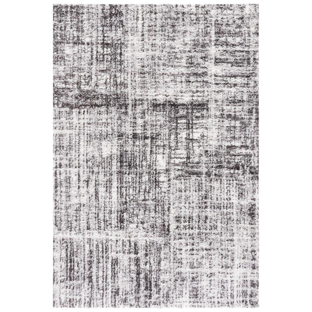 SAFAVIEH Berber Shag Grey/Dark Grey 5 ft. x 8 ft. Abstract Area Rug ...