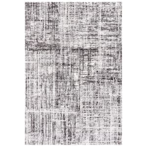 Berber Shag Grey/Dark Grey 5 ft. x 8 ft. Abstract Area Rug