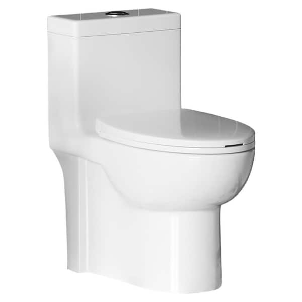 Dual Flush 1.1/1.6 GPF 1-Piece Toilet Elongated, Tornado Flush, ADA Comfort Height, Soft-Close