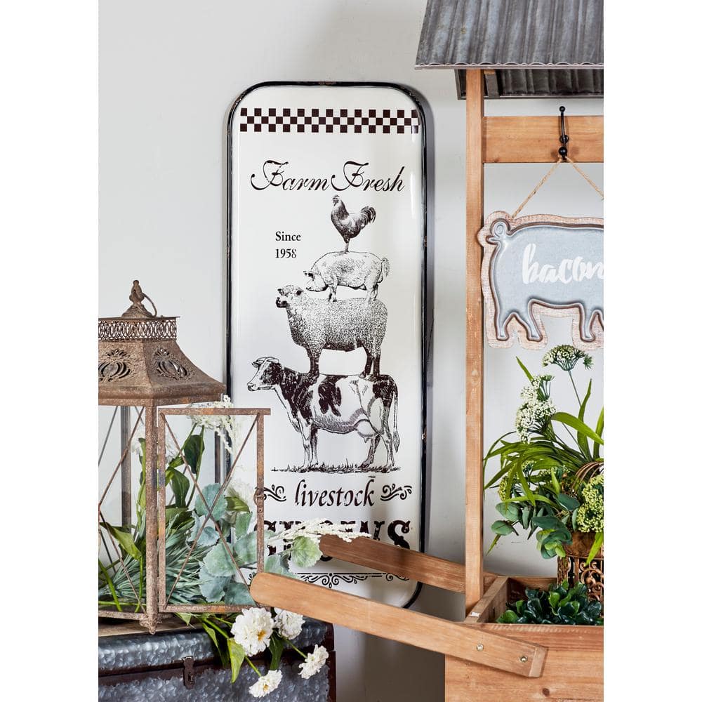 Litton Lane Black Metal Farmhouse Sign Wall Decor 42 in. x 15 in. 59490 ...