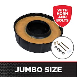 Johni-Ring 3 in. - 4 in. Jumbo Toilet Wax Ring with Plastic Horn and Extra-Long Brass Toilet Bolts