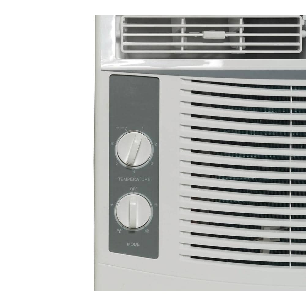 Compact White 5000 BTU Window Air Conditioner with Mechanical Controls