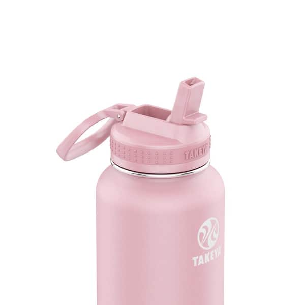 Takeya Actives Insulated Stainless Steel Water Bottle with Straw Lid, 24  Ounce, Blush