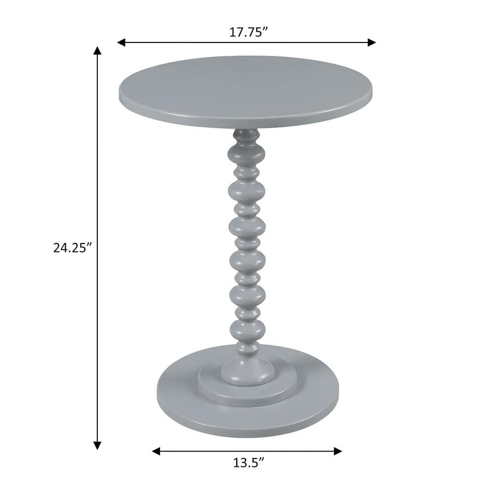 Palm Beach Gray Round Wood Spindle End Table