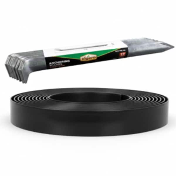 9.5 in. Metal Landscape Stakes and 50 ft. Eco Edge Lawn Edging Combo (12-Pack)