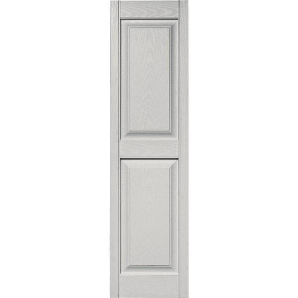 Builders Edge 15 in. x 55 in. Raised Panel Vinyl Exterior Shutters Pair in #030 Paintable