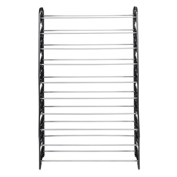 Karl home 60.63 in. H 50-Pair Black Shoe Rack