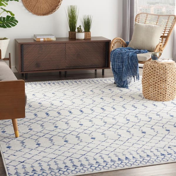 Whimsicle Ivory 7 ft. x 10 ft. Geometric Bohemian Area Rug