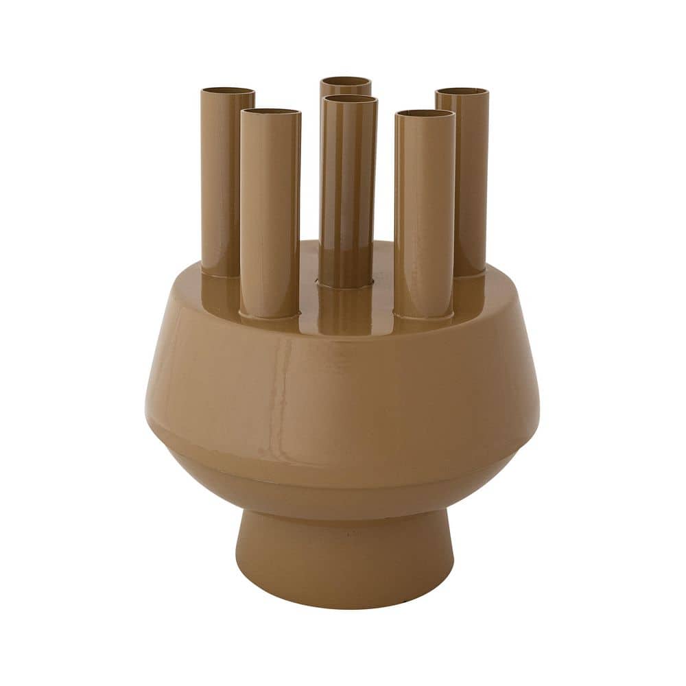 7.8 in. Beige Enameled Metal Round Footed Flower Decorative Vase price history on PriceWatchPro