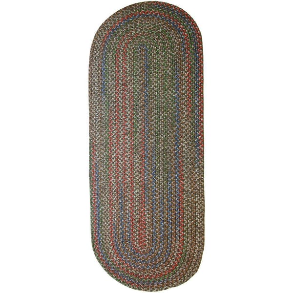 Kennebunkport Dk Taupe Multi 2 ft. x 6 ft. Indoor/Outdoor Braided Runner Rug