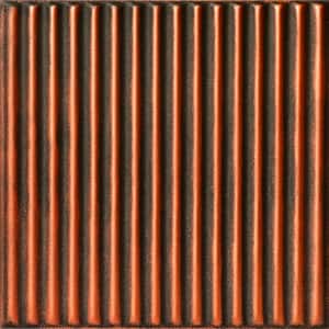 Corrugated Antique Copper 1.6 ft. x 1.6 ft. Decorative Foam Glue Up Ceiling Tile (21.6 sq. ft./case)