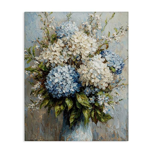 Muted Classic Hydrangeas by Franklyn Gregory Unframed Nature Graphic Art Print 30 in. x 24 in.