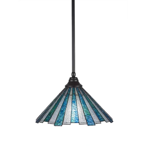 Unbranded Sparta 100-Watt 1-Light Matte Black Bowl Mini Pendant Light with Glass Shade