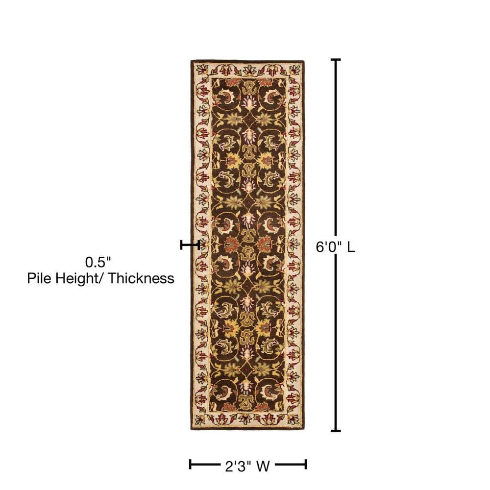 Elegant Heritage Blue Wool 27'' Tufted Runner Rug