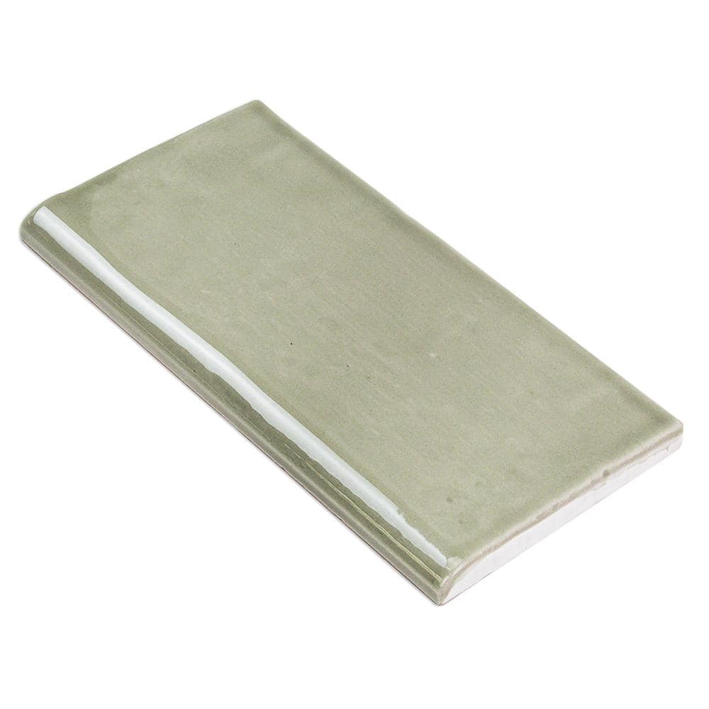 Catalina Kale 3 in. x 6 in. Polished Ceramic Wall Bullnose Tile price history on PriceWatchPro