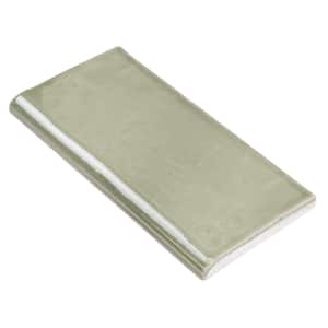Catalina Kale 3 in. x 6 in. Polished Ceramic Wall Bullnose Tile