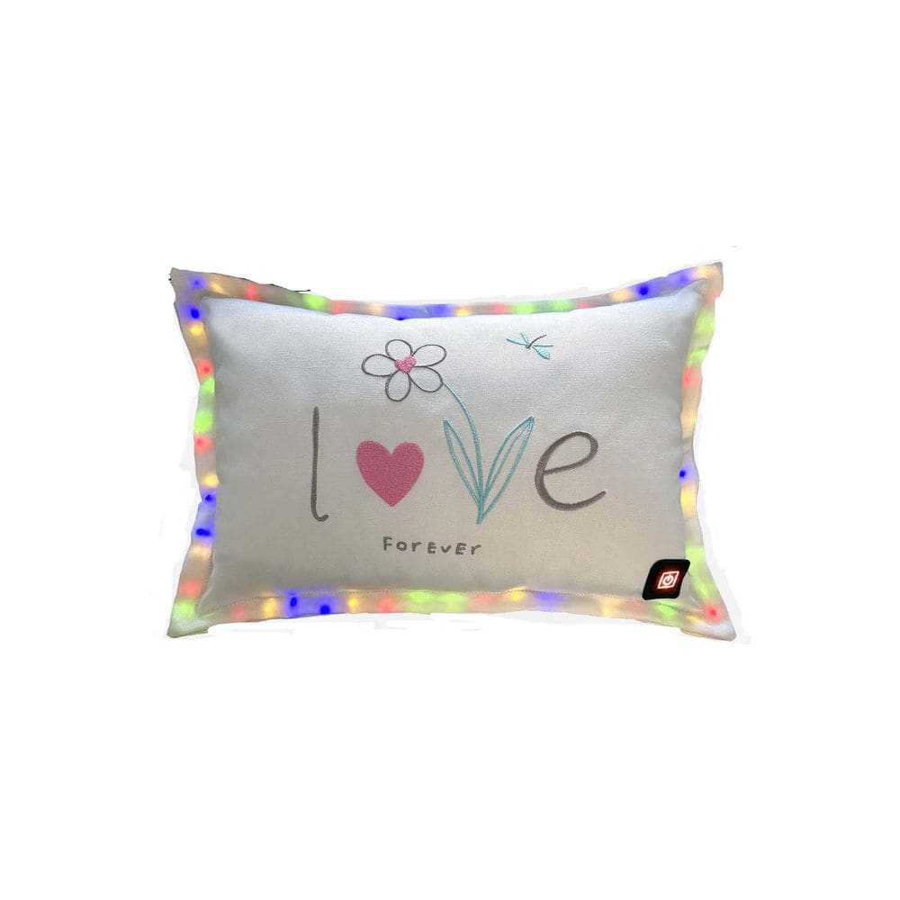 White Love Pattern Rectangular Outdoor Throw Pillow with Led Lighting Edge for Patio Furniture Courtyard price history on PriceWatchPro