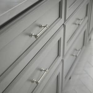 Athens Dual Mount 3 or 3-3/4 in. (76/96 mm) Traditional Satin Nickel Cabinet Drawer Bar Pull