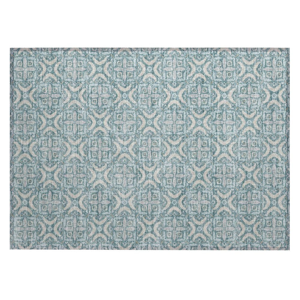 Chantille Machine Washable Indoor/Outdoor Abstract ACN2924 Teal 2 ft. x 3 ft. Accent Rug price history on PriceWatchPro
