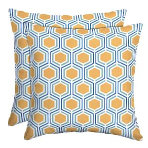 16 in. x 16 in. Honeycomb Outdoor Throw Pillow (2-Pack)