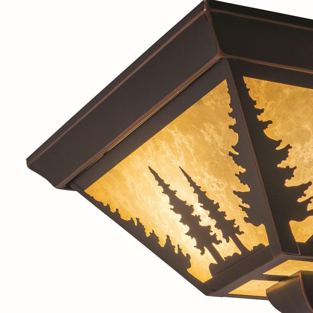 Yosemite Burnished Bronze Rustic Tree Flush Mount Light