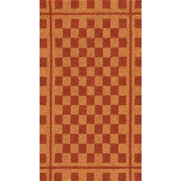 Peater Classic Casual Commerical Natural Coir Natural/Red 2 ft. x 3 ft. Indoor/Outdoor Mat