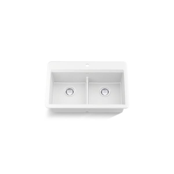 Have a question about KOHLER Lassen 33 in. Drop-in Double Bowl Granite ...